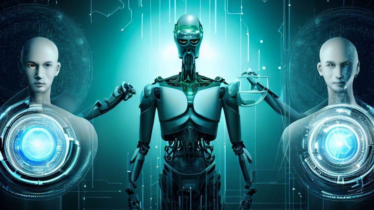Las Tres Leyes de la Inteligencia Artificial, generada por Luis Sotillos con el creador de imágenes de Bing (DALL·E)